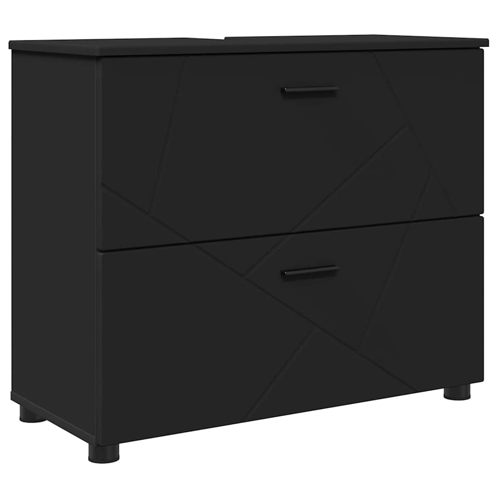 Bathroom Furniture Set with Drawer 4 pcs Black 30 x 35 x 192 cm